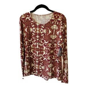 NEW Sherpa Adventure Gear Mala Top in Karnali Sand M Modal/Organic Cotton UPF 50